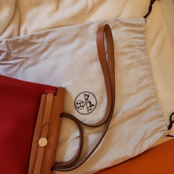 Hermes orange red herbag crossbody bag - Picture 6 of 12